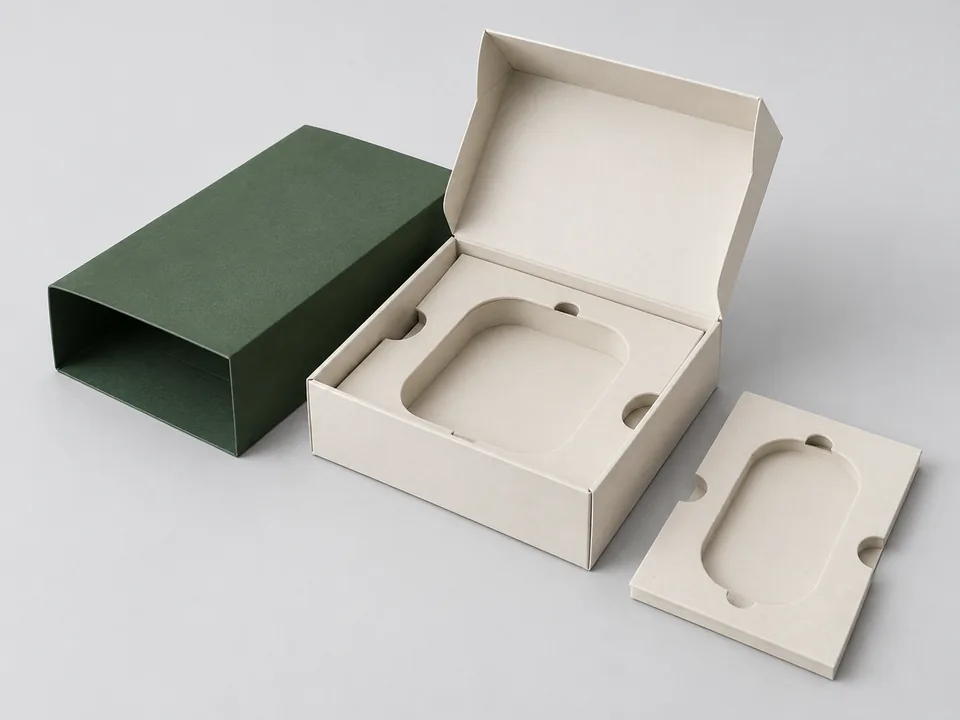 Concept rendering of a fitted paperboard insert and printed sleeve