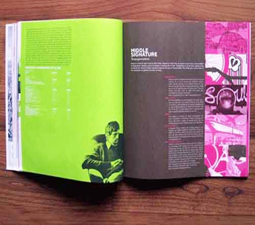 Open magazine and booklet sample